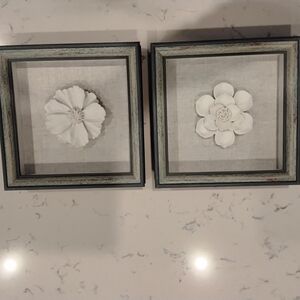 Rustic White Floral Shadow Box Set